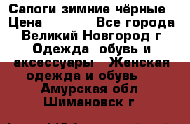 Сапоги зимние чёрные › Цена ­ 3 000 - Все города, Великий Новгород г. Одежда, обувь и аксессуары » Женская одежда и обувь   . Амурская обл.,Шимановск г.